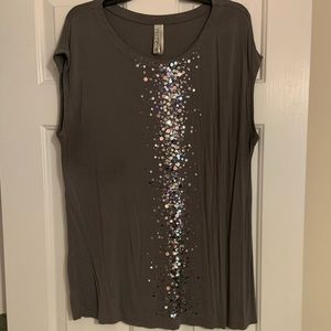 Grey and shimmer tee